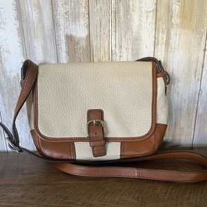 Vintage White  Leather Coach Crossbody  Bag